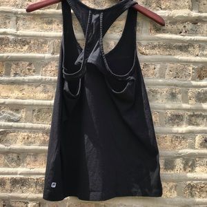 Fabletics Black Racerback with mesh detail